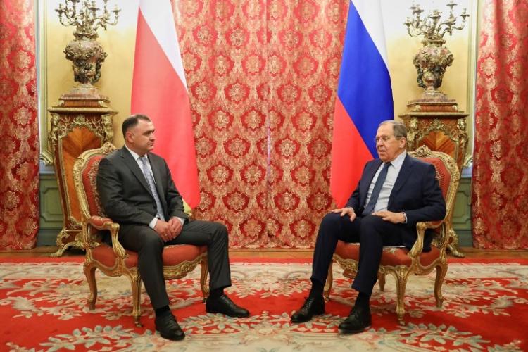 Встреча Президента Южной Осетии Алана Гаглоева и Министра иностранных дел России Сергея Лаврова