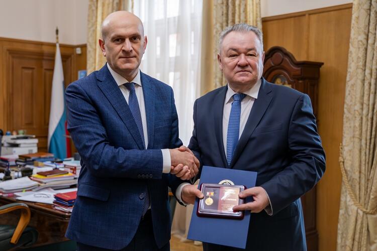 Встреча А.М. Джиоева и В.В. Блажеева