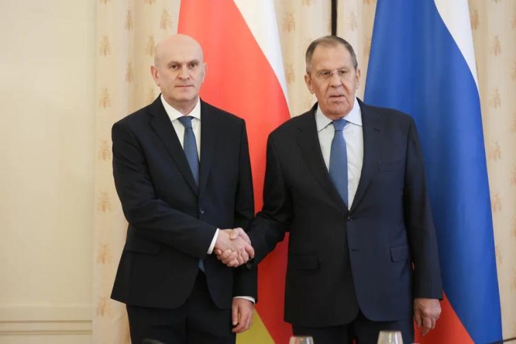Встреча И.о. Министра иностранных дел РЮО А.М. Джиоева и Министра иностранных дел РФ С.В. Лаврова