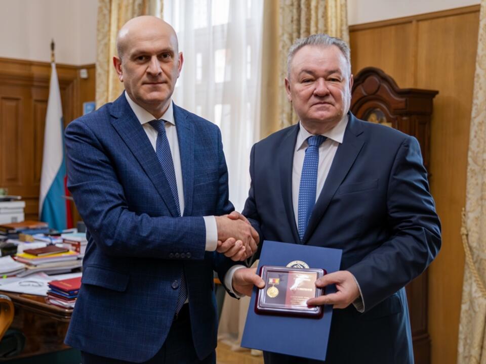 Встреча А.М. Джиоева и В.В. Блажеева